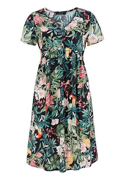 Aniston CASUAL Sommerkleid, Tropical-Print mit Papageien, Blumen und Blätte günstig online kaufen