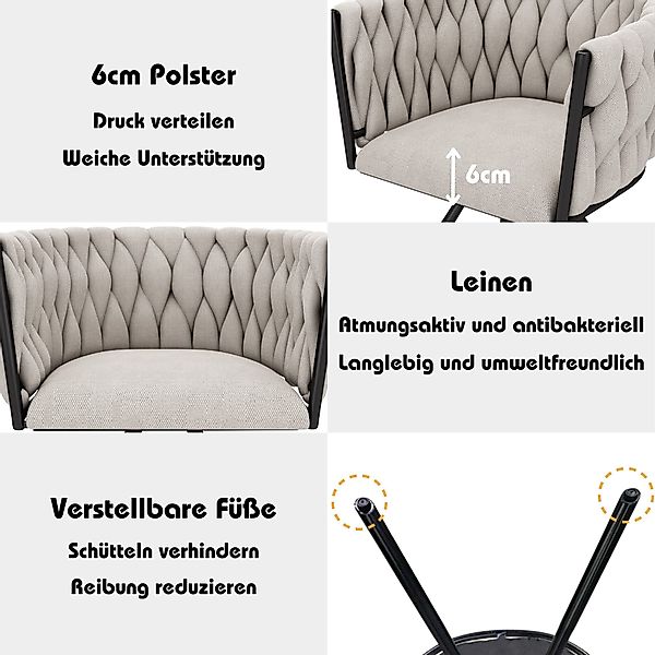 OKWISH Esszimmerstuhl 360°-Drehfunktion (Polsterstuhl, Wohnzimmerstuhl, Küc günstig online kaufen