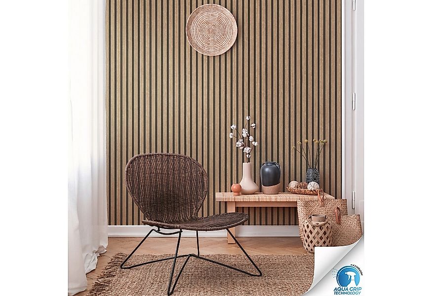 living walls Vliestapete DesignDrop vorgeleimte Tapete Holzpaneele Braun Be günstig online kaufen