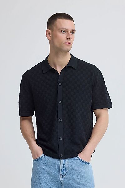 Blend Kurzarmhemd "BHDeven" Kariertes Feinstrick-Polohemd mit Karomuster günstig online kaufen