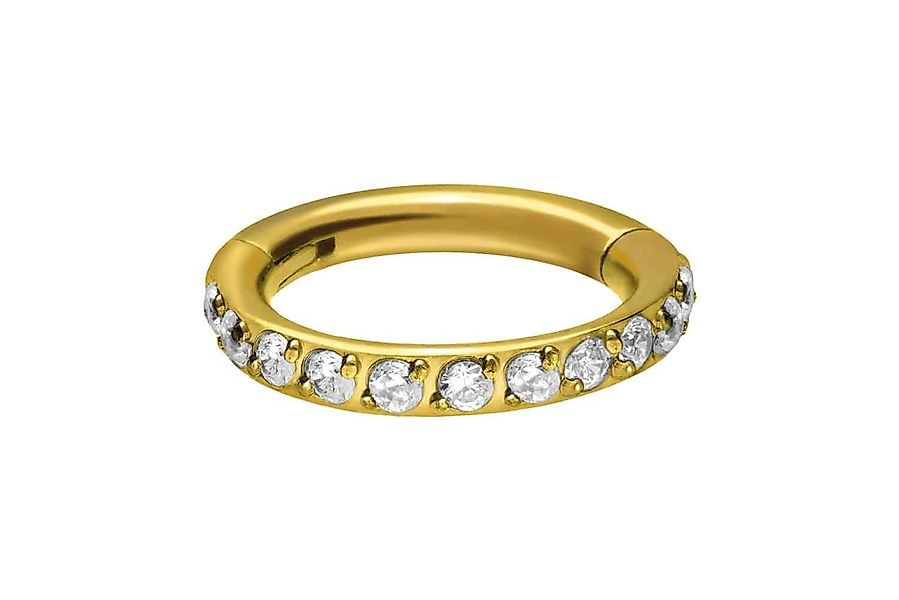 PIERCINGLINE Piercing-Set Titan Segmentring Clicker EINGEFASSTE günstig online kaufen