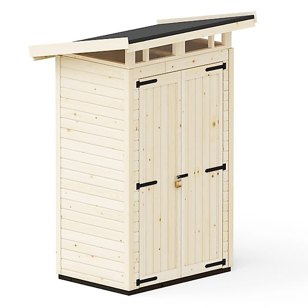 Upyard Gartenhaus Strongbox S mit Fundament 127 cm x 87 cm Natur FSC® günstig online kaufen