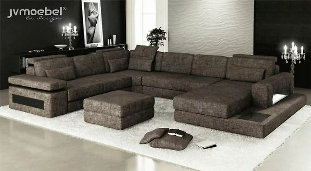 JVmoebel Ecksofa Ecksofa Stoff U-Form Couch Design Polster Textil Eck Wohnl günstig online kaufen