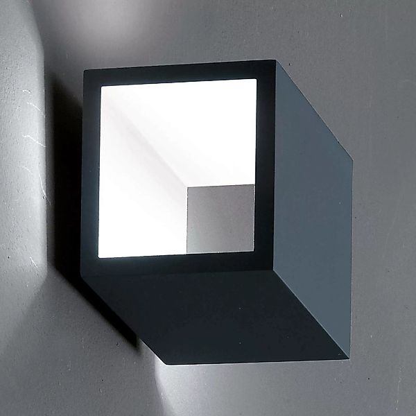 ICONE Cubò LED-Wandleuchte, 10 W, titan/weiß günstig online kaufen