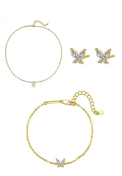 Hey Happiness Ketten und Armband Set mit Ohrringen, Schmetterlinge-Schmucks günstig online kaufen