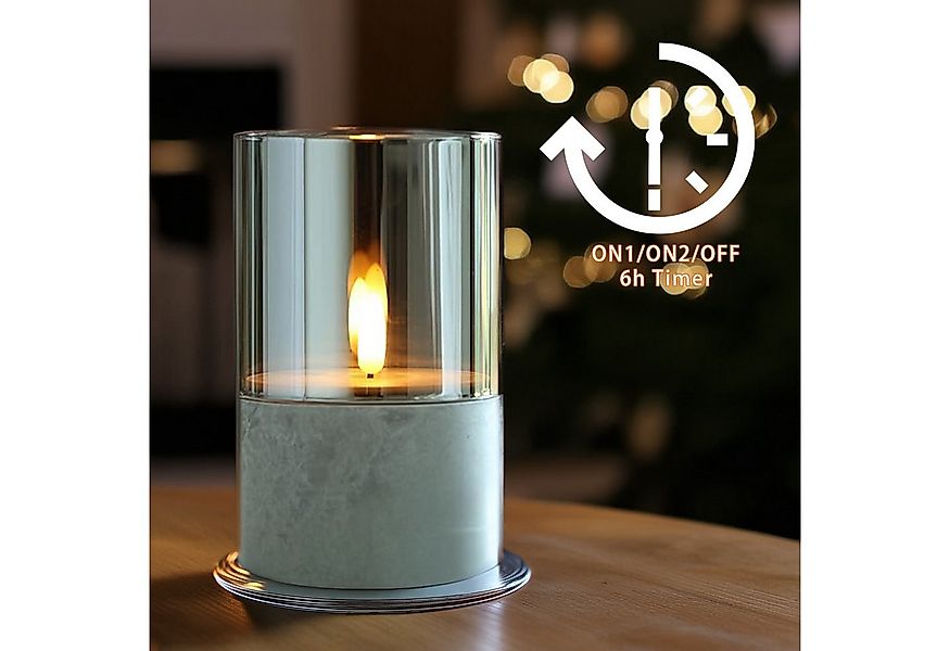 Marrakesch Orient & Mediterran Interior LED-Kerze LED Kerze Glas Windlicht günstig online kaufen