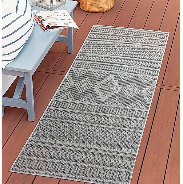 Carpet City Outdoorteppich "PALM 3522" rechteckig 5 mm Höhe Läufer, Wetterf günstig online kaufen