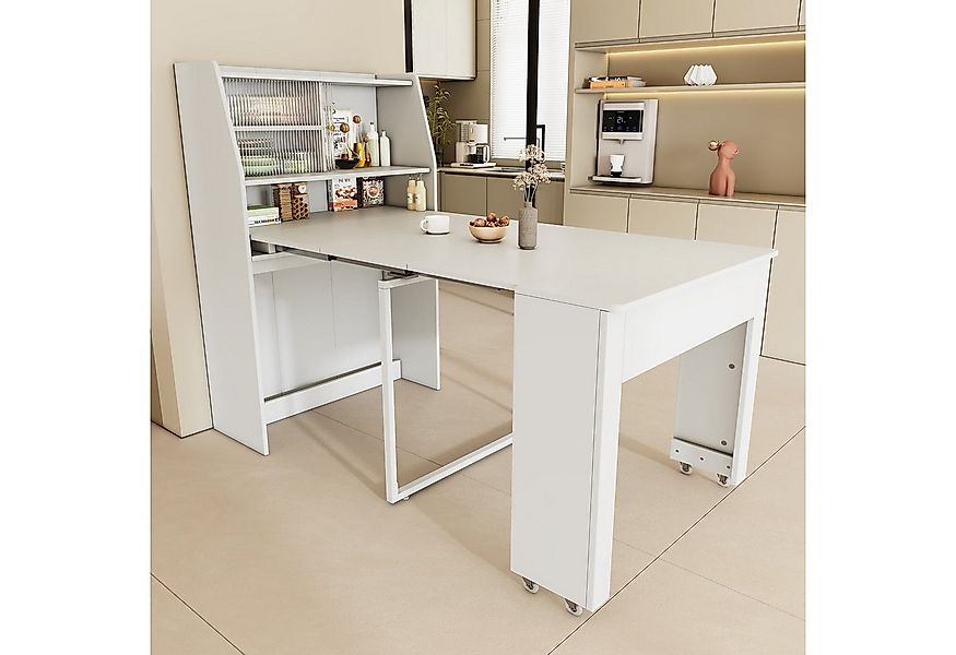 autolock Esstisch Ausziehbarer Küchentisch 52–132,5 cm mit Stauraum-Sideboa günstig online kaufen