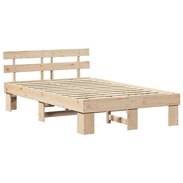 vidaXL Bett Bettgestell mit Kopfteil 120x200 cm Massivholz Kiefer (1-tlg) günstig online kaufen