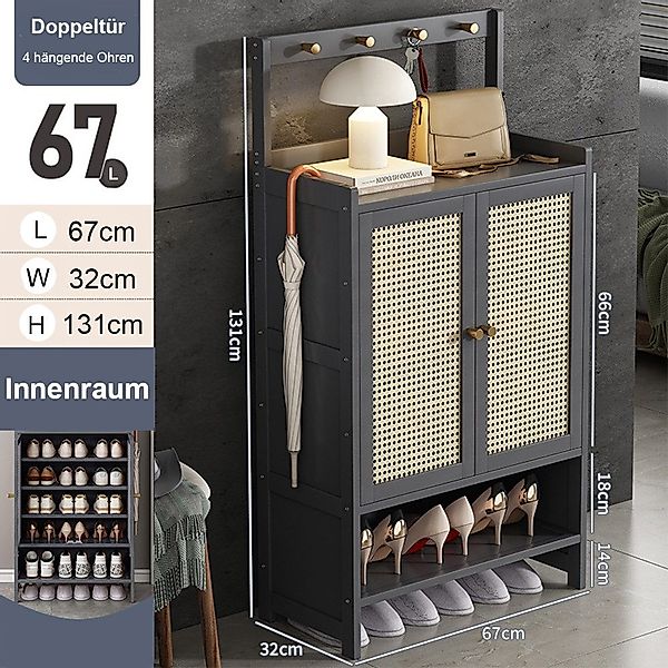 NUODWELL Schuhschrank Bambus Schuhschrank Schuhregal mit günstig online kaufen