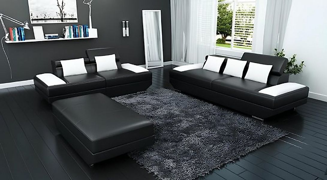 JVmoebel Sofa Sofagarnitur Ledersofa 3+2 Polster Couch Sofa Set Garnitur Ho günstig online kaufen