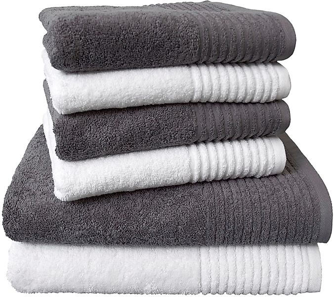 Dyckhoff Handtuch Set »Brillant«, Set, 6 tlg., Walkfrottee, mit Streifenbor günstig online kaufen