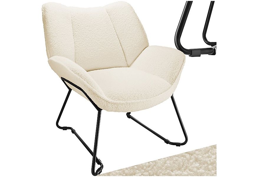 tectake Esszimmerstuhl Sessel Kjeld Bouclé, gepolstert, Belastbarkeit 120 k günstig online kaufen