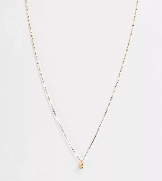Orelia – Vergoldete Halskette mit kleinem Schloss-Anhänger-Goldfarben günstig online kaufen