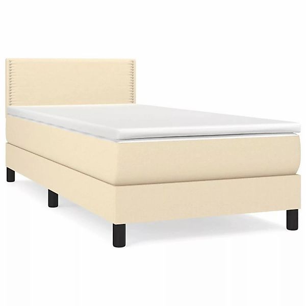 vidaXL Boxspringbett Boxspringbett mit Matratze Creme 80x200 cm Stoff Bett günstig online kaufen