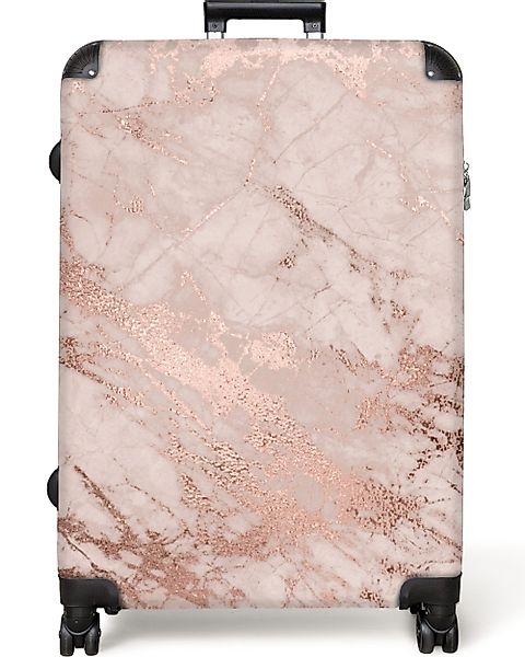 NoBoringSuitcases.com© Hartschalen-Trolley Marmor - Roségold - günstig online kaufen