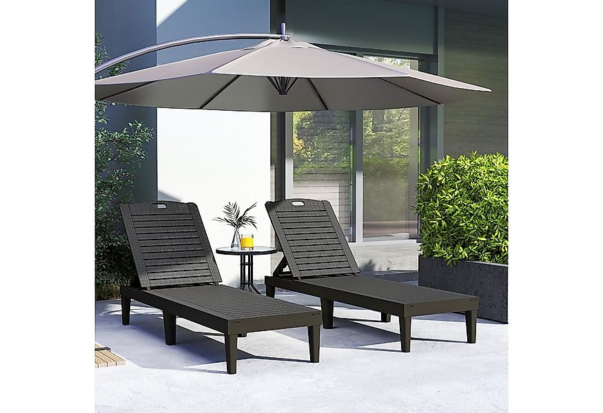 Outsunny Gartenliege mit 4-Fach höhenverstellbarer Rückenlehne, 2er Set Son günstig online kaufen