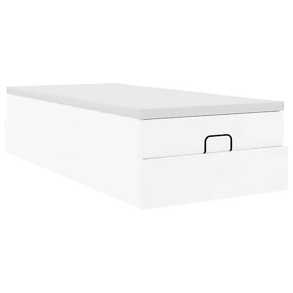 vidaXL Bett Ottoman-Bett mit Matratze Weiß 90x200 cm Kunstleder günstig online kaufen