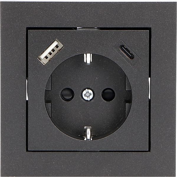 ProCharge Steckdoseneinsatz für ProCharge 1xUSB A + 1xUSB C Schwarz günstig online kaufen