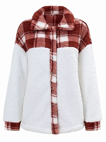RUZU UG Winterjacke Fleecejacke Warm Mantel Damen Sweatjacke Winter Patchwo günstig online kaufen