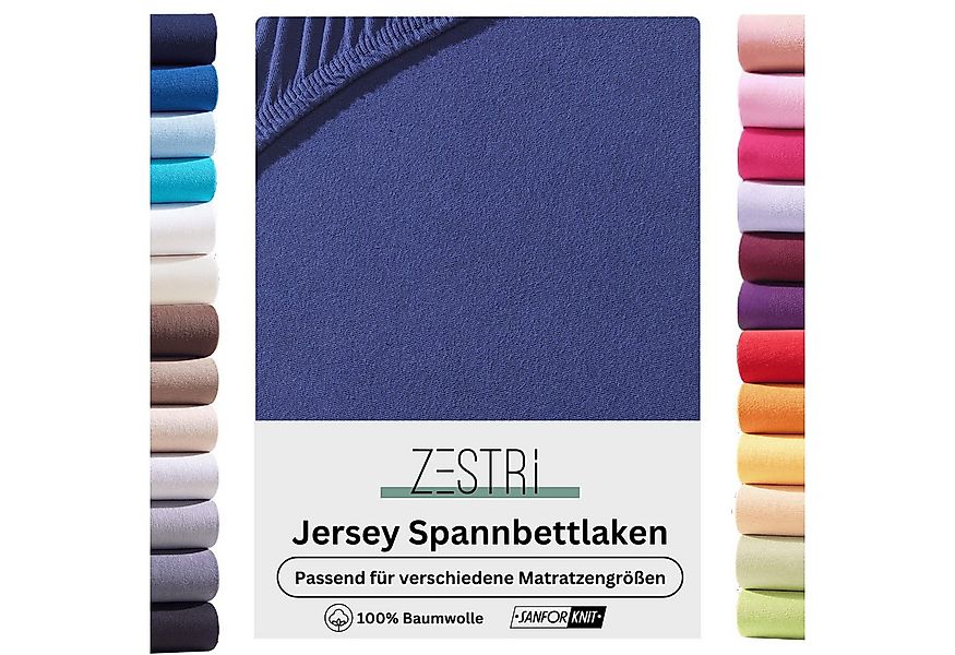 Zestri Spannbettlaken Jersey für normale Matratzen, Boxspringbett, Wasserbe günstig online kaufen
