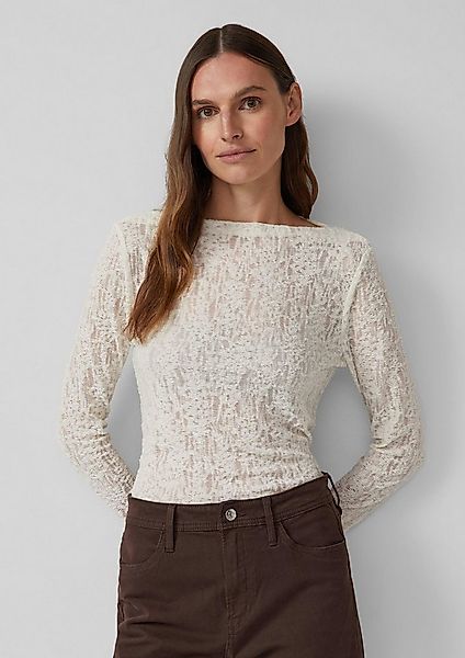 s.Oliver Langarmshirt T-Shirt Semitransparentes Langarmshirt aus weicher Je günstig online kaufen