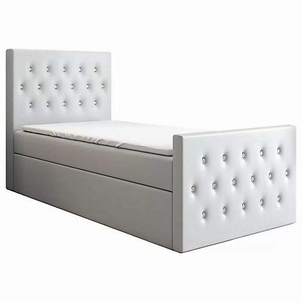 A&J MöbelLand GmbH Boxspringbett Einzelbett LILI mit Bettkasten, Topper und günstig online kaufen