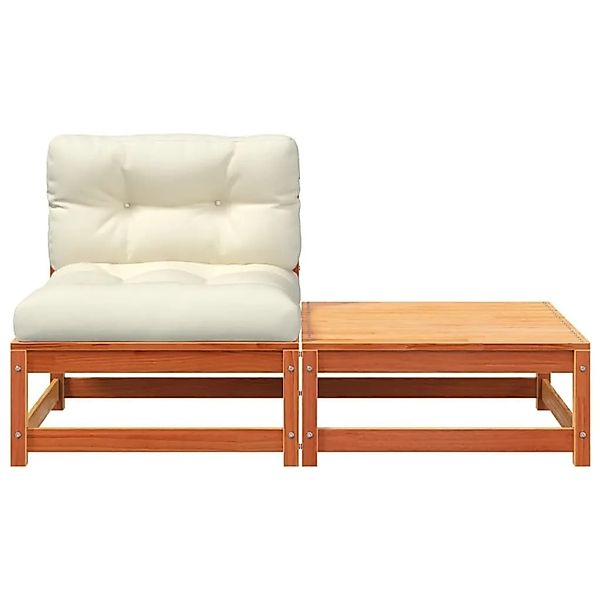 vidaXL Gartensofa ohne Armlehnen mit Kissen und Hocker 838138 günstig online kaufen