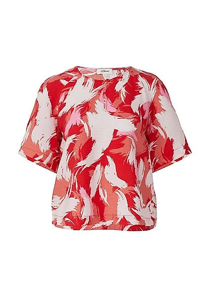s.Oliver Kurzarmbluse Bluse Verkürzte Bluse aus strukturiertem Viskosemix günstig online kaufen