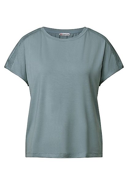 STREET ONE T-Shirt - Jersey-Shirt Damen – Mesh-Details Schulter – U-Boot-Au günstig online kaufen