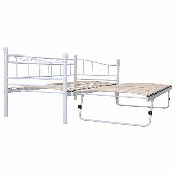 Bettgestell Weiß Stahl 180ã200/90ã200 Cm günstig online kaufen