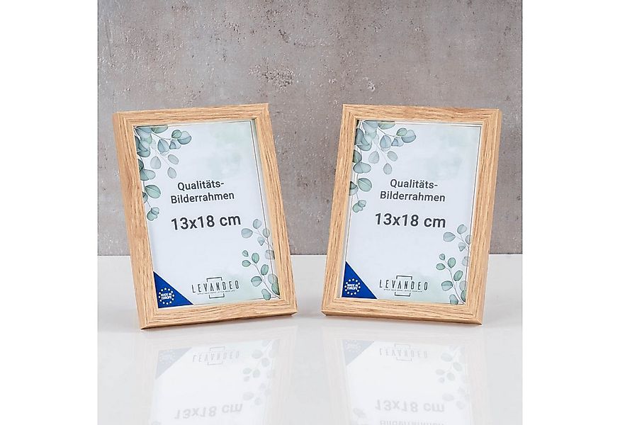 Levandeo® Bilderrahmen, 2er Set Portrait Bilderrahmen Made in EU 13x18 Eich günstig online kaufen