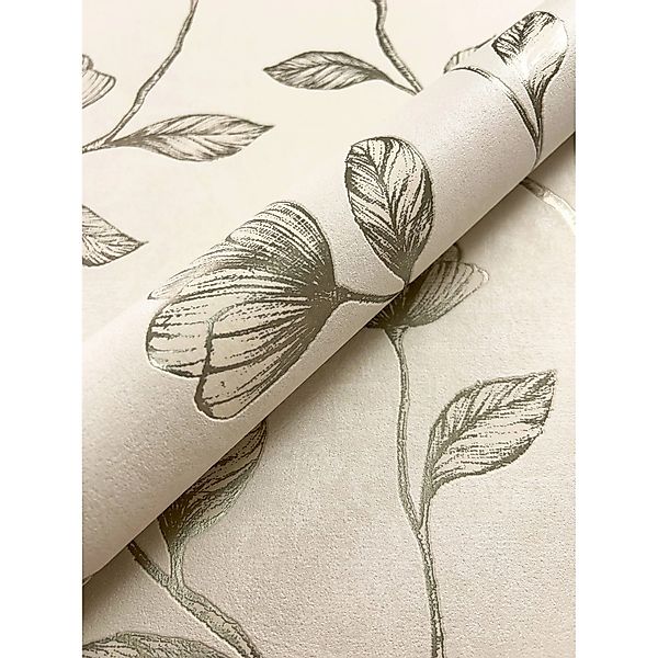 Newroom Vliestapete Koury Gold Blumen Floral FSC® günstig online kaufen