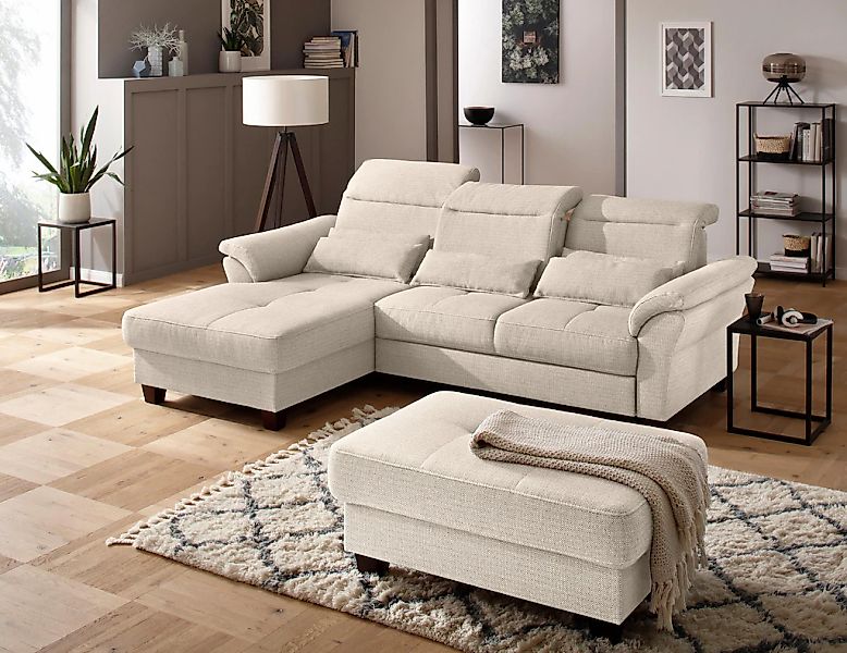 Home affaire Ecksofa "Solvei L-Form" mit Recamierenabschluß und Sitztiefenv günstig online kaufen