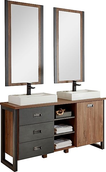 Home affaire Badmöbel-Set »Detroit, Bad im Industrialdesign, 2-teiliges Bad günstig online kaufen