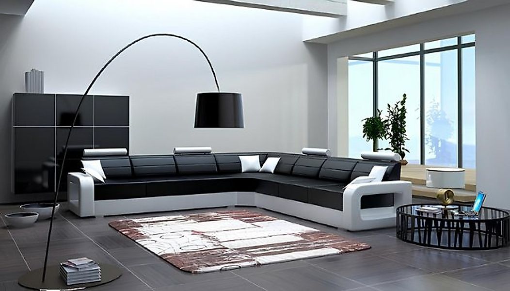 JVmoebel Ecksofa BIG SOFA LEDERSOFA SCHLAFSOFA ECKSOFA LEDERCOUCH MIT BETTF günstig online kaufen