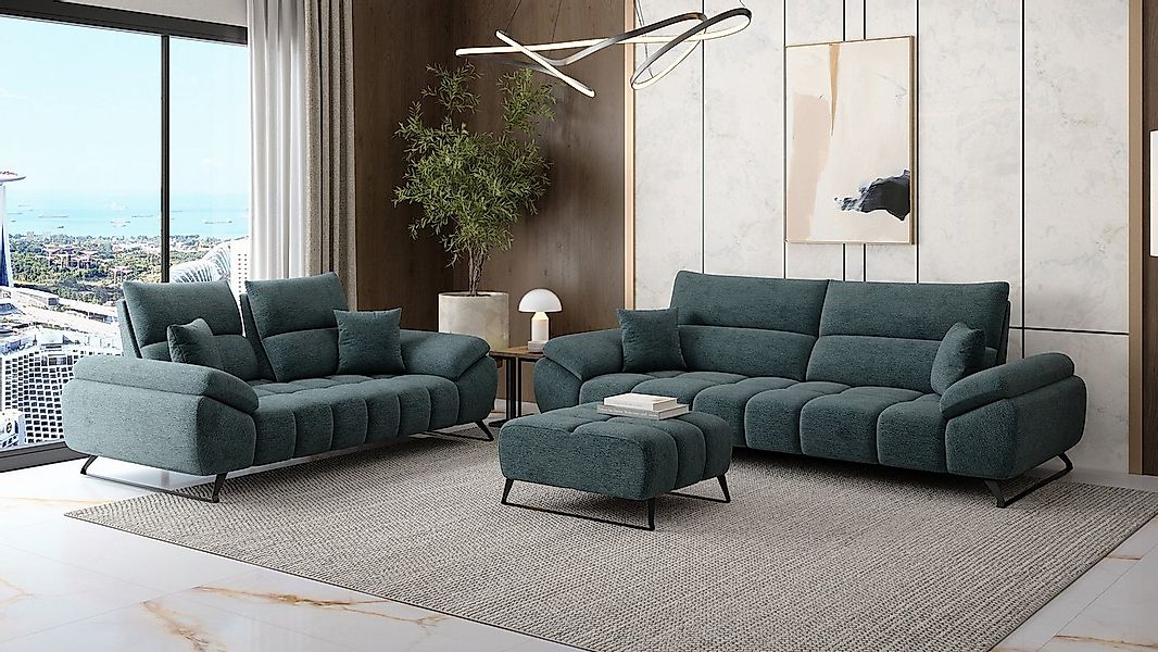 Möbeldreams Polstergarnitur Sofa-Set Ruby – Bouclé-Struktur, verschiebbare günstig online kaufen