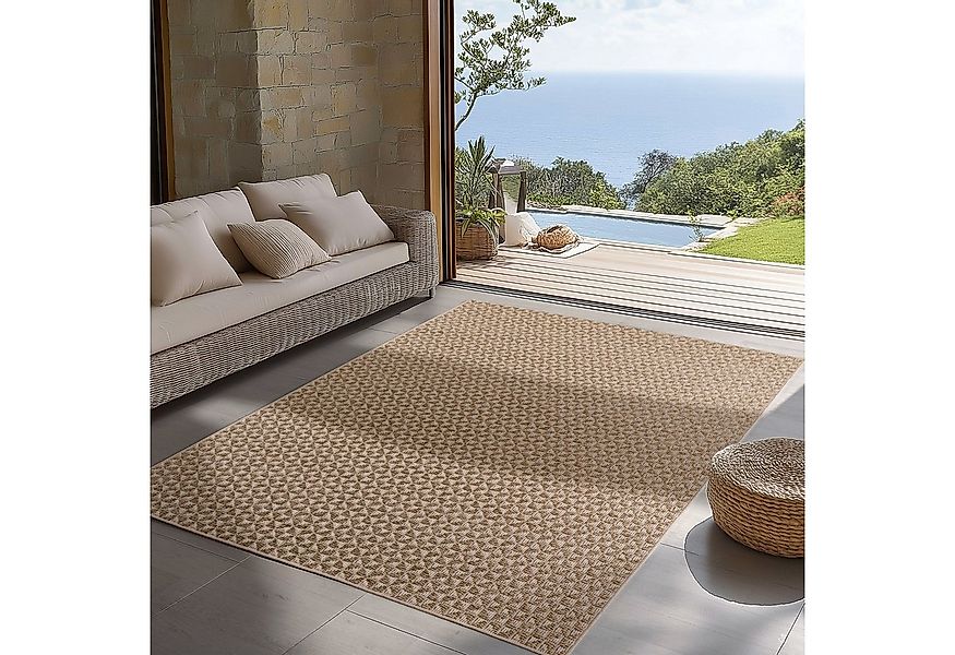 Carpettex Outdoorteppich Boho Design, Rechteckig, Höhe: 5 mm, Outdoor Teppi günstig online kaufen