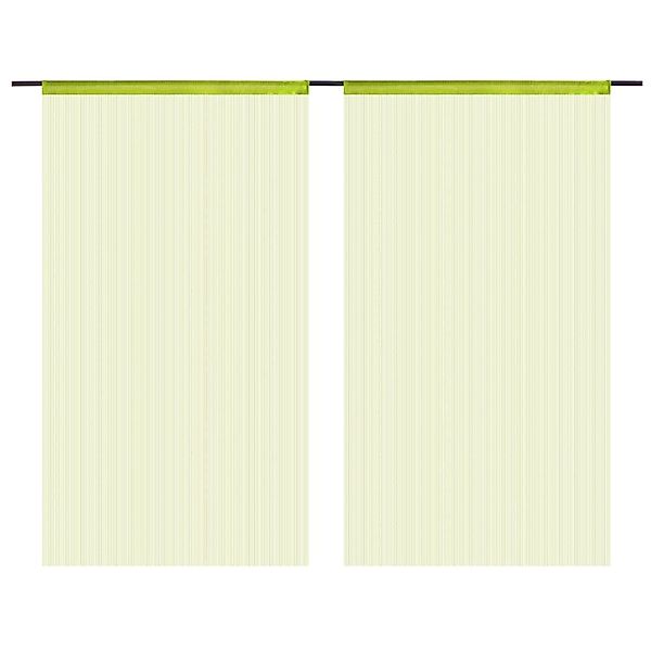 Fadenvorhänge 2 Stk. 140 X 250 Cm Grün günstig online kaufen