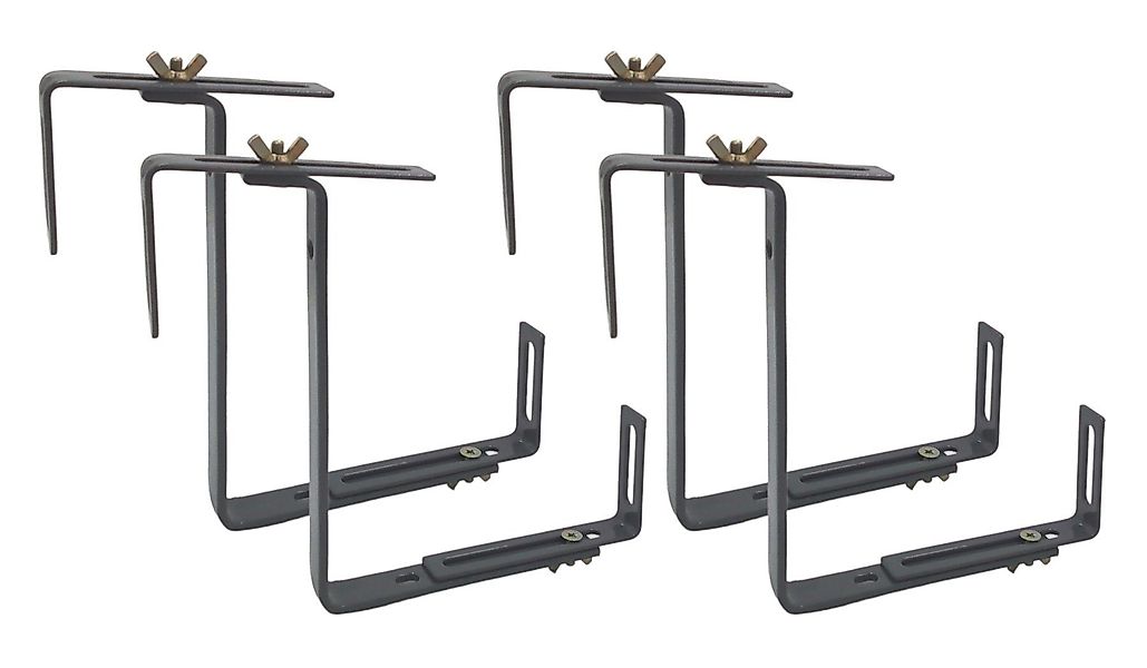 BURI Blumenkastenhalter Balkonkastenhalter 2x 2er-Set grau günstig online kaufen