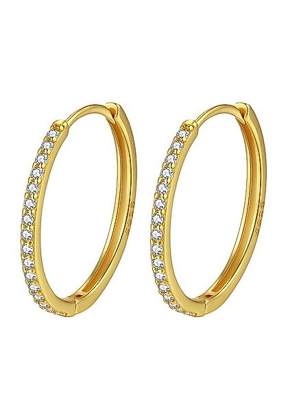 Hey Happiness Paar Creolen 925 Silber Kristalle Klein Mittel Groß, 18K Rosé günstig online kaufen