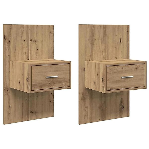 vidaXL Bettschrank 2 Stk Artisan-Eiche 48,5 x 32,5 x 80 cm 880478 günstig online kaufen