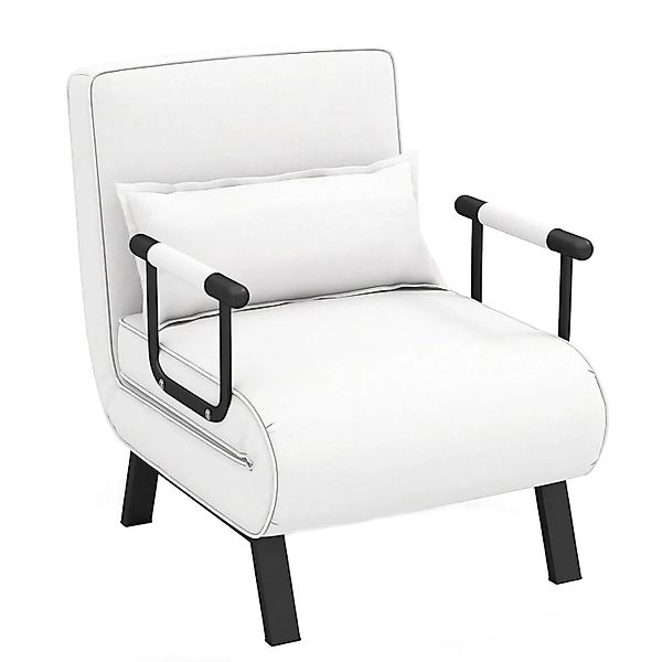 Costway 4 In 1 Schlafsessel mit Bettfunktion Bis 150 kg Weiß günstig online kaufen