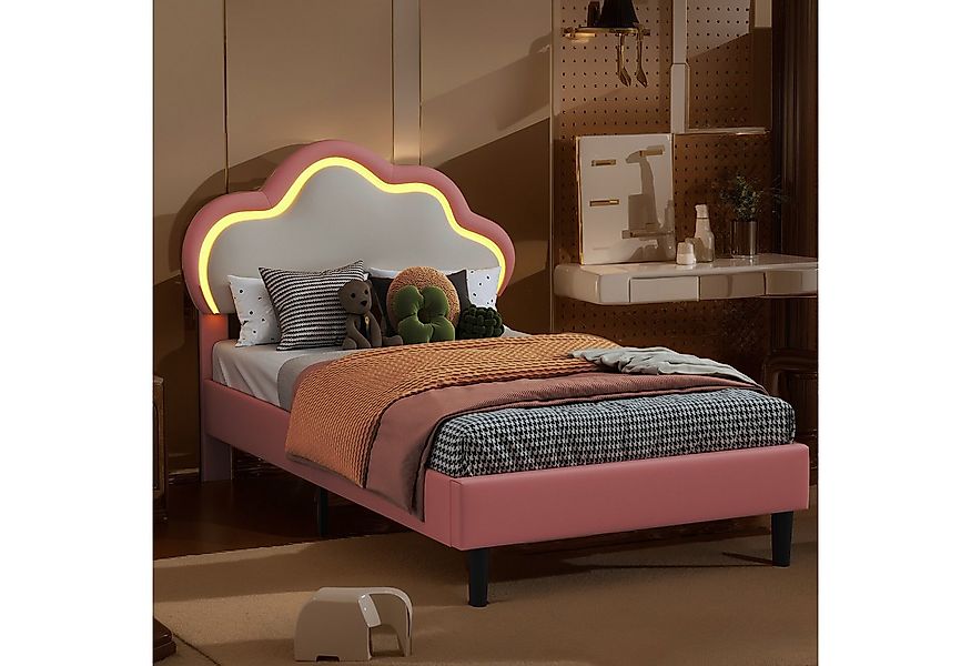 Furnishings Home Polsterbett Doppelbett Wolkenkopfteil mit LED (Einstellbar günstig online kaufen