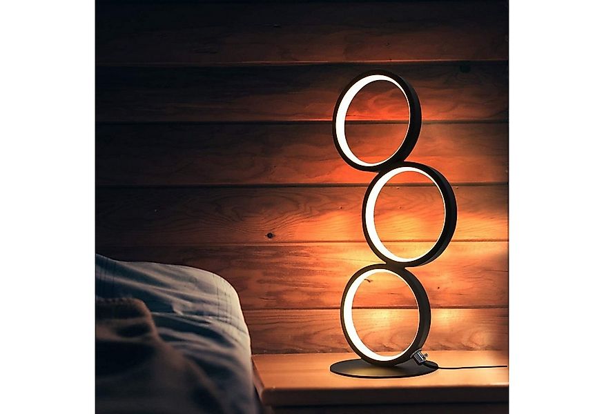 ZMH LED Tischleuchte Modern Nachttischlampe Ring Aluminium Deko Nachtlampe, günstig online kaufen