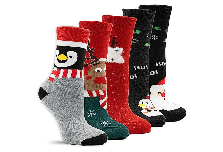 Frostfighter Thermosocken Damen Weihnachtssocken (6-Paar) Vollfrottee Innen günstig online kaufen