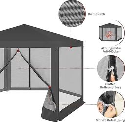 Woltu Pavillon, mit 4 Seitenteilen, 3,8x3,3 günstig online kaufen