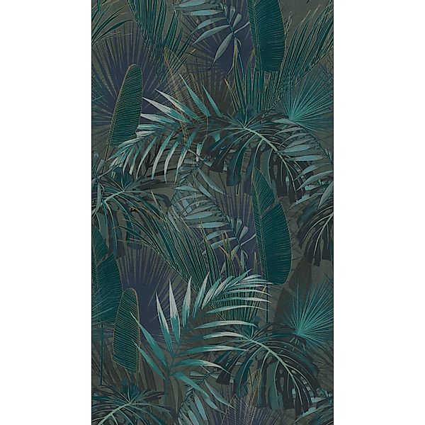 A.S. Creation Fototapete Dschungel 1,59 m x 2,8 m Petrol FSC® günstig online kaufen