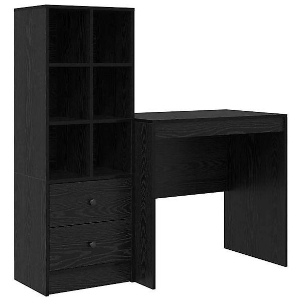 vidaXL Schreibtisch mit Schubladen 2-Tlg Schwarz Eichen-Optik 3337354 günstig online kaufen