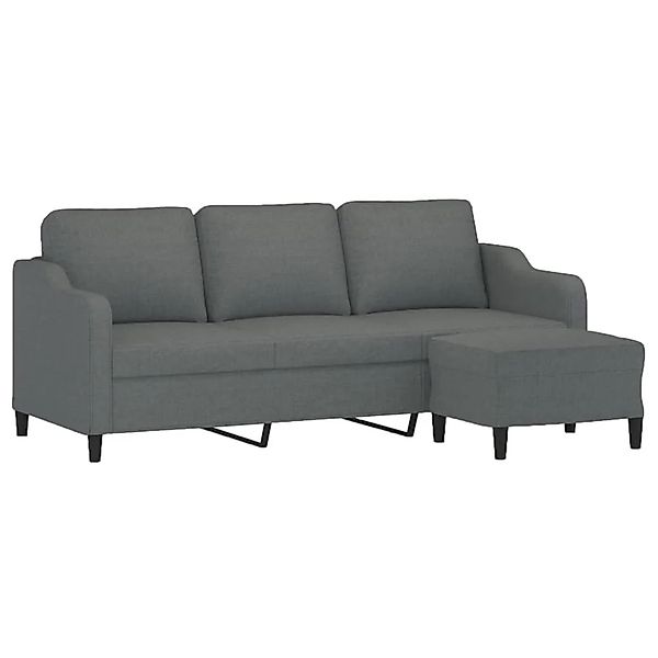 vidaXL 3-Sitzer-Sofa mit Hocker Dunkelgrau 180 cm Stoff 3201136 günstig online kaufen